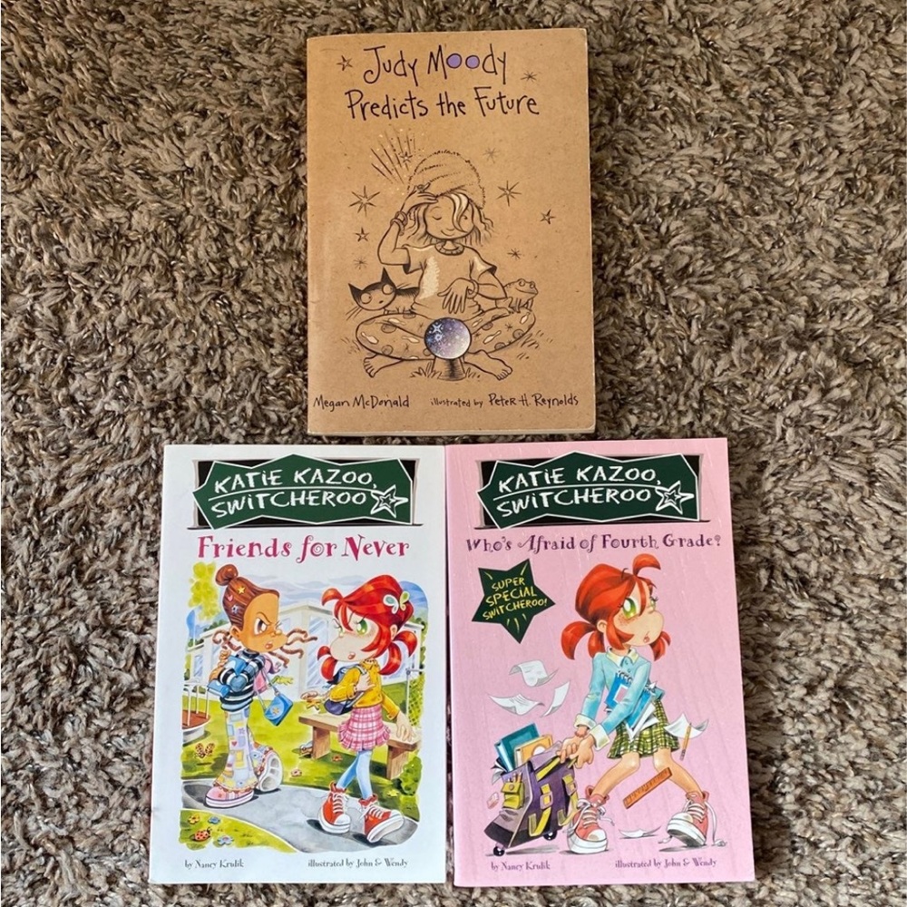 Katie Kazoo Switcheroo books and Judy Moody book